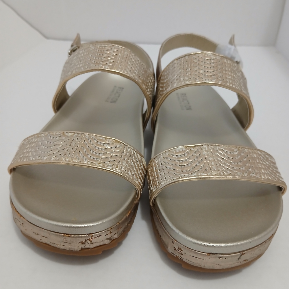 Kenneth Cole Metallic Gold Woven-Strap Platform Sandals Size 8.5 Med New $40 - Picture 7 of 8